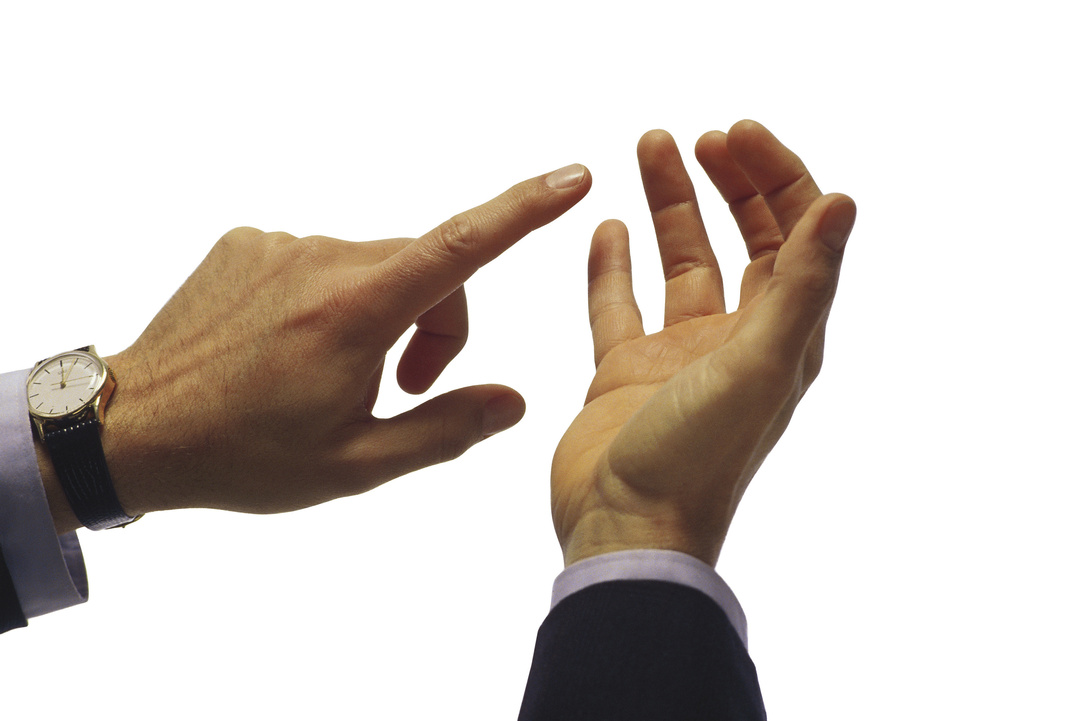 Man counting with fingers